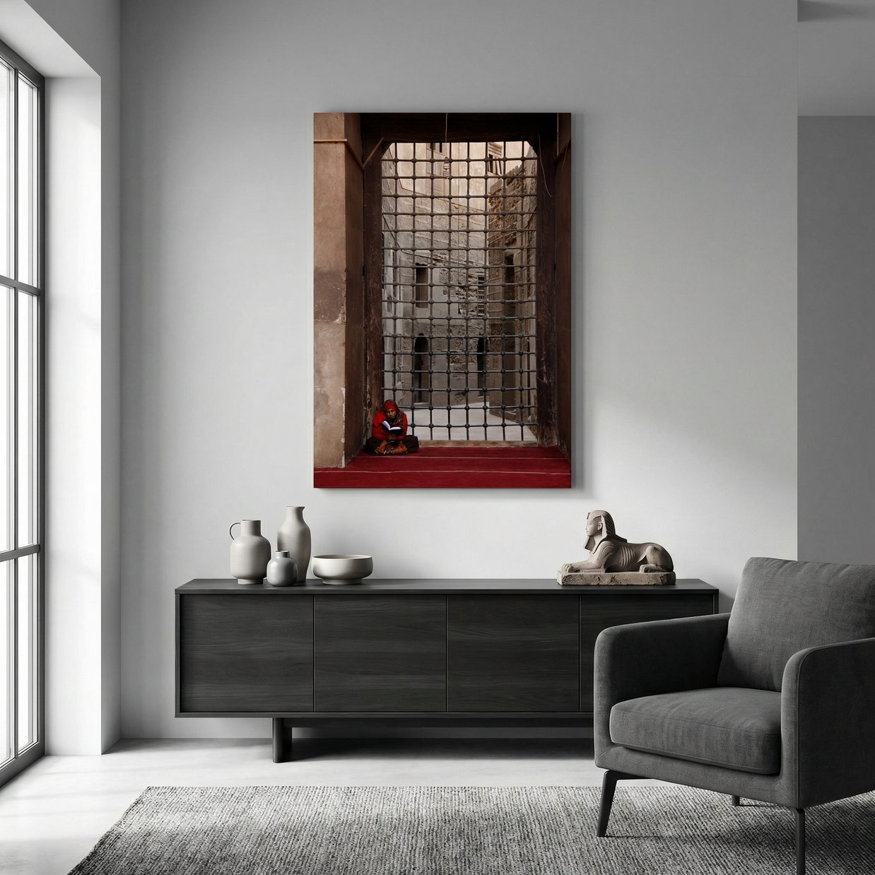 The Contemplative at Sultan Hassan Mosque (Canvas)