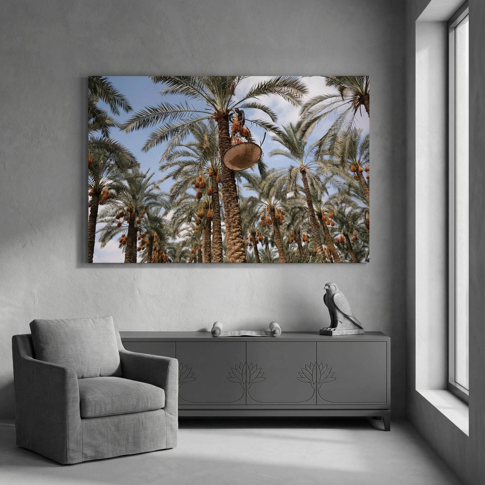 Between Sky and Earth, the Date Harvester (Canvas)